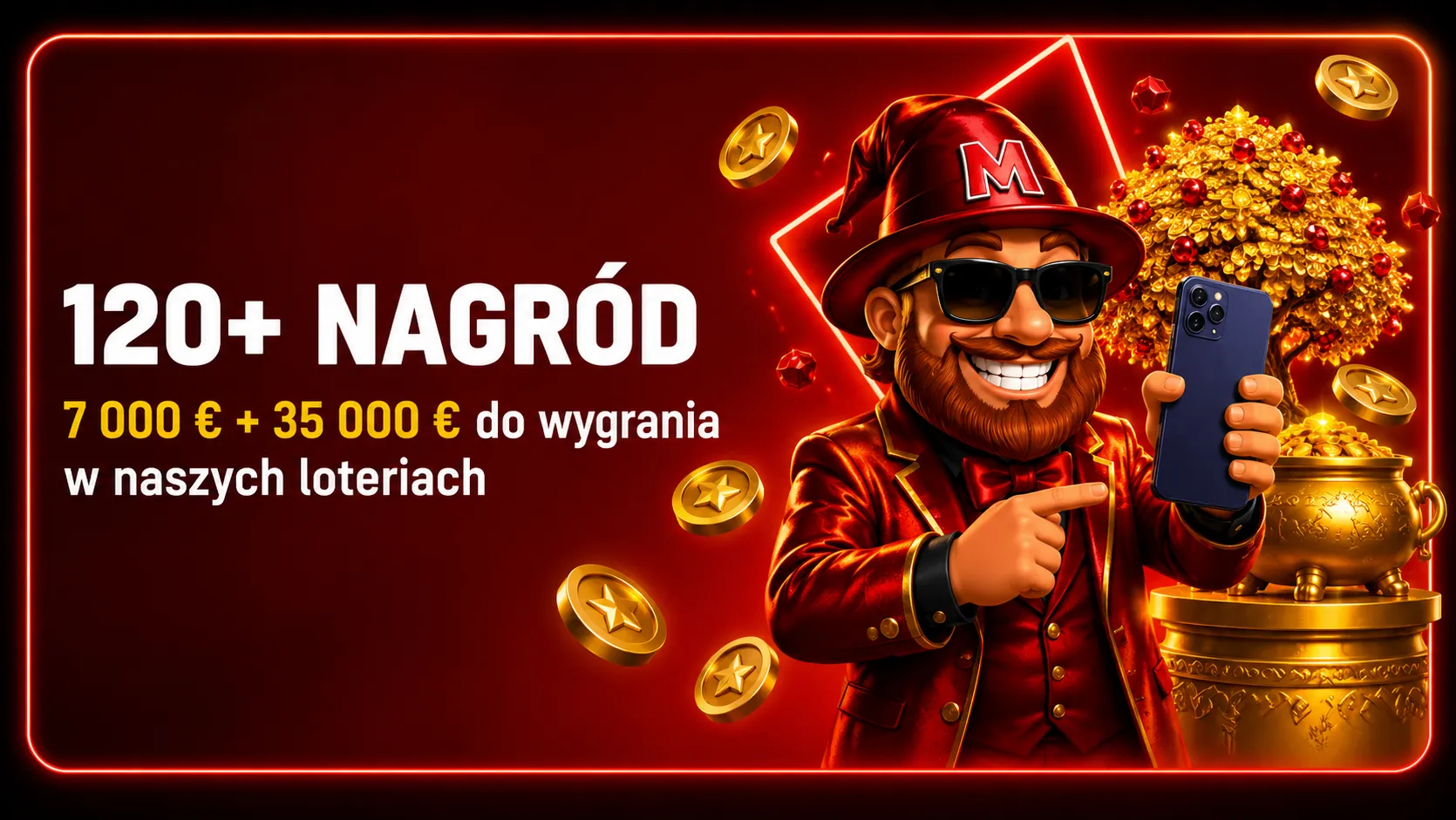 120+ nagród w loteriach